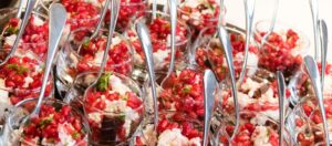 Mini salad with beetroot, feta and pomegranate